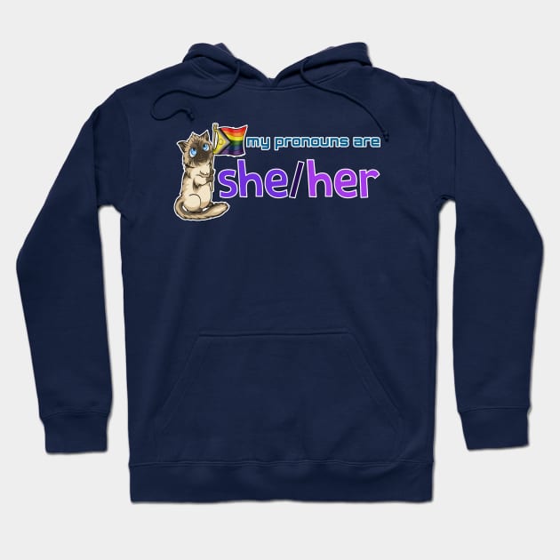 My Pronouns with Chocolate (She/Her) Hoodie by Crossed Wires
